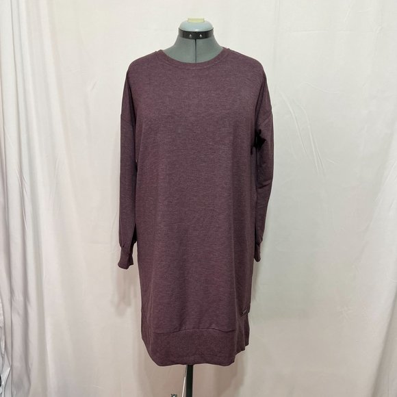 Ellen Tracy NWOT Sz XL Wine Cuff  Long Sleeves Sweater Dress Cuff Hemline - Picture 5 of 9